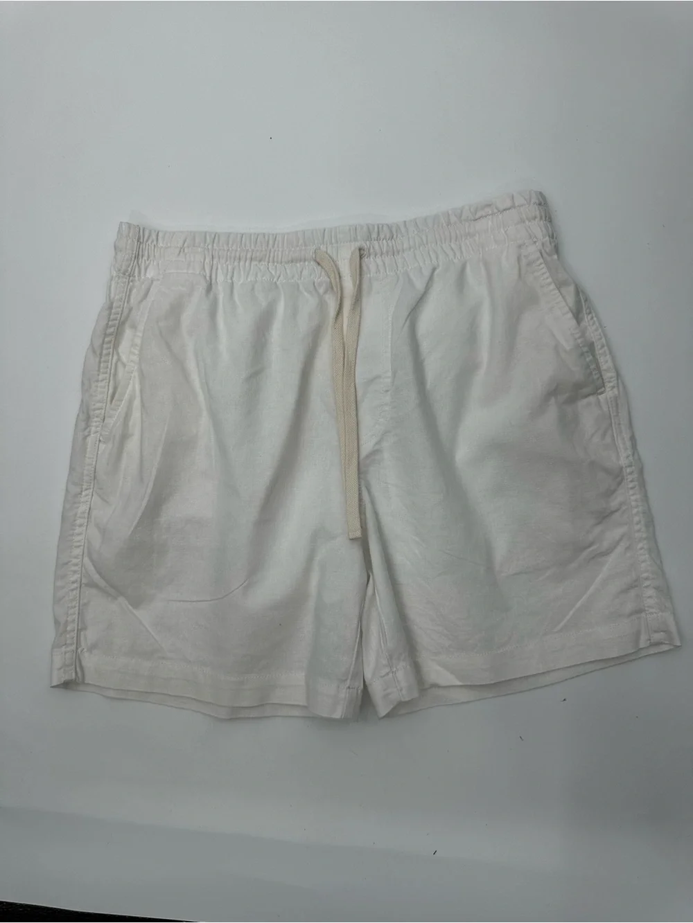 J.Crew White Linen blend draw string waist shorts size M